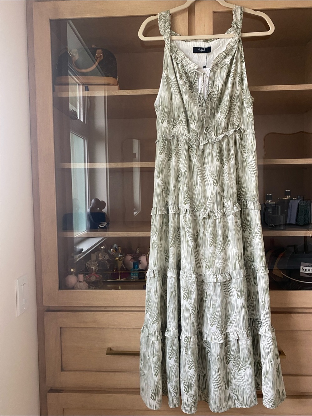 Light Sage Tiered Maxi Dress by O.P.I. (OPI)